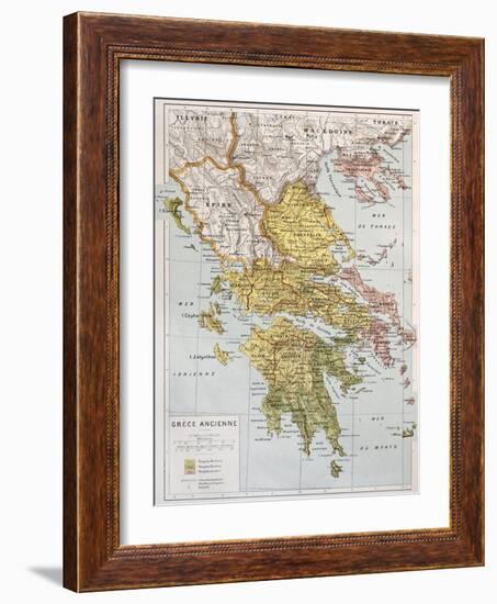 Old Map Of Ancient Greece-marzolino-Framed Art Print