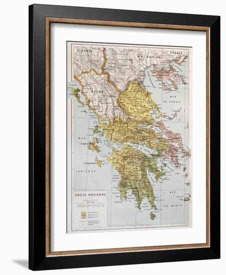 Old Map Of Ancient Greece-marzolino-Framed Art Print