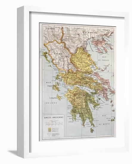 Old Map Of Ancient Greece-marzolino-Framed Art Print