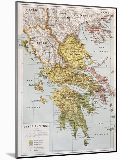 Old Map Of Ancient Greece-marzolino-Mounted Art Print