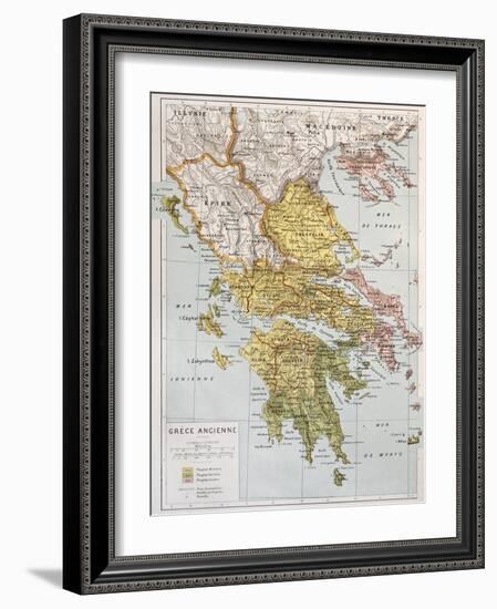 Old Map Of Ancient Greece-marzolino-Framed Art Print