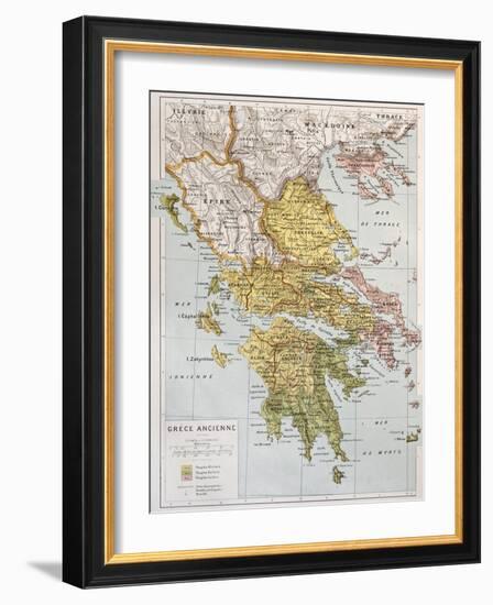 Old Map Of Ancient Greece-marzolino-Framed Art Print