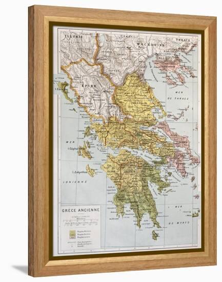 Old Map Of Ancient Greece-marzolino-Framed Stretched Canvas