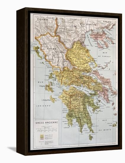 Old Map Of Ancient Greece-marzolino-Framed Stretched Canvas