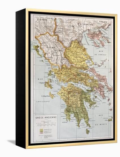 Old Map Of Ancient Greece-marzolino-Framed Stretched Canvas