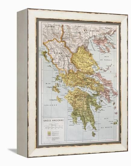 Old Map Of Ancient Greece-marzolino-Framed Stretched Canvas
