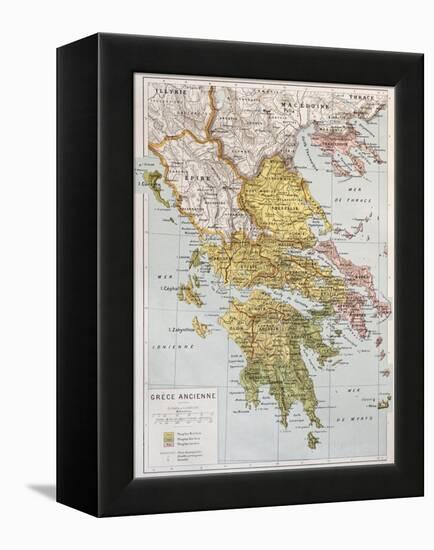 Old Map Of Ancient Greece-marzolino-Framed Stretched Canvas