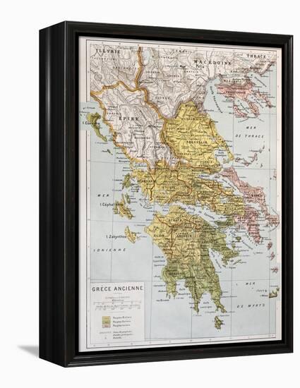 Old Map Of Ancient Greece-marzolino-Framed Stretched Canvas