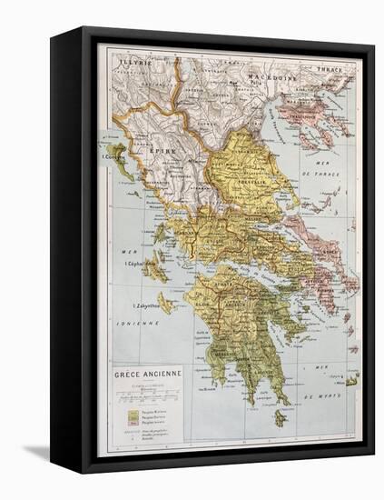 Old Map Of Ancient Greece-marzolino-Framed Stretched Canvas