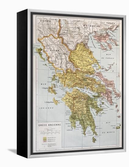 Old Map Of Ancient Greece-marzolino-Framed Stretched Canvas