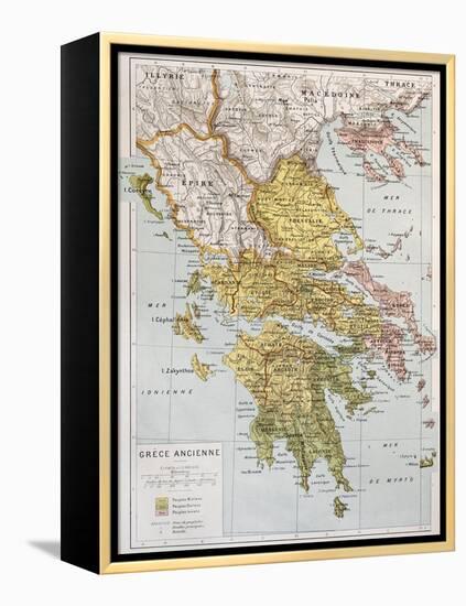 Old Map Of Ancient Greece-marzolino-Framed Stretched Canvas