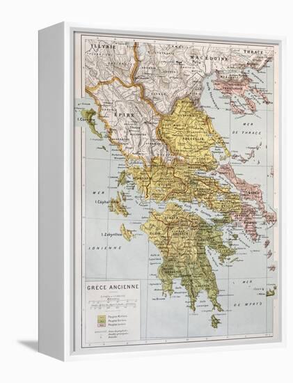 Old Map Of Ancient Greece-marzolino-Framed Stretched Canvas