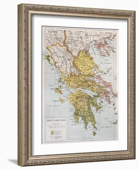 Old Map Of Ancient Greece-marzolino-Framed Art Print