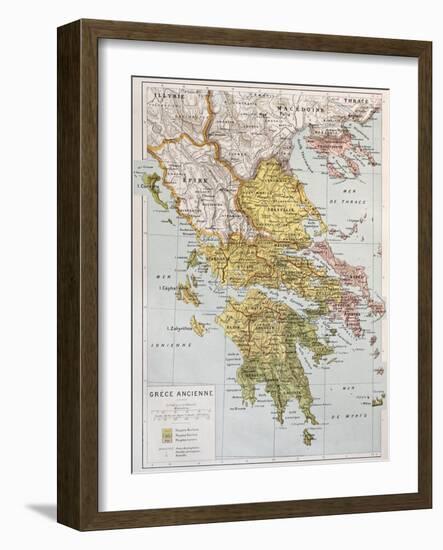 Old Map Of Ancient Greece-marzolino-Framed Art Print