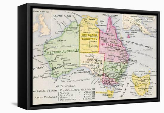 Old Map of Australia-null-Framed Stretched Canvas