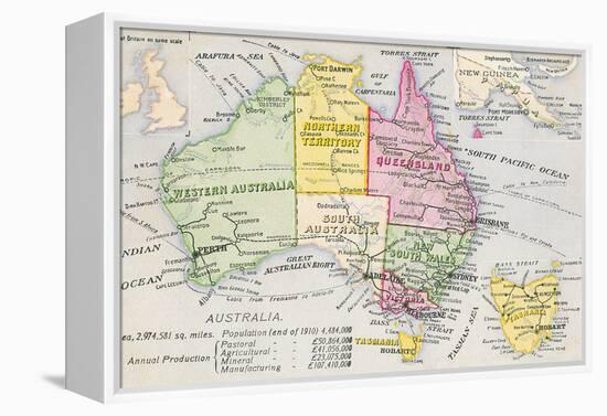 Old Map of Australia-null-Framed Stretched Canvas