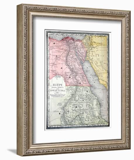 Old Map Of Egypt-Tektite-Framed Art Print