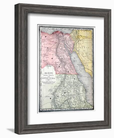 Old Map Of Egypt-Tektite-Framed Art Print