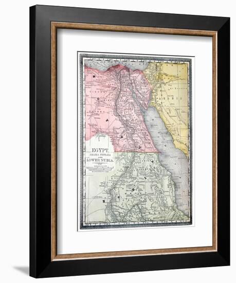 Old Map Of Egypt-Tektite-Framed Art Print