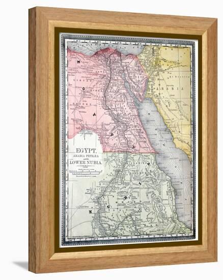 Old Map Of Egypt-Tektite-Framed Stretched Canvas