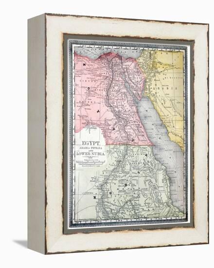 Old Map Of Egypt-Tektite-Framed Stretched Canvas