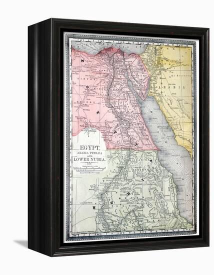 Old Map Of Egypt-Tektite-Framed Stretched Canvas