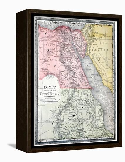 Old Map Of Egypt-Tektite-Framed Stretched Canvas