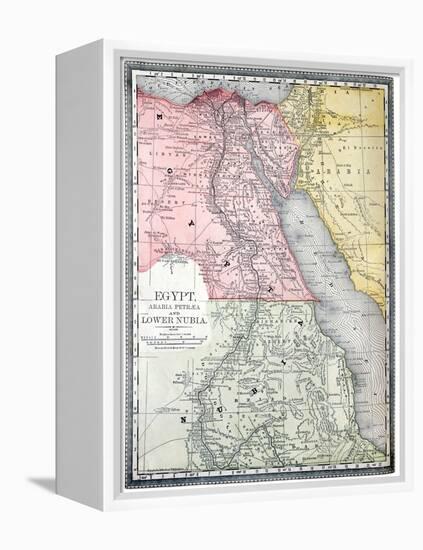 Old Map Of Egypt-Tektite-Framed Stretched Canvas