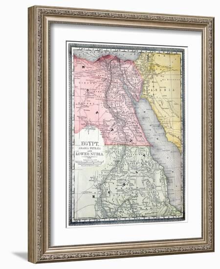 Old Map Of Egypt-Tektite-Framed Art Print