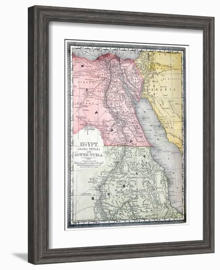 Old Map Of Egypt-Tektite-Framed Art Print