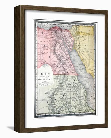 Old Map Of Egypt-Tektite-Framed Art Print