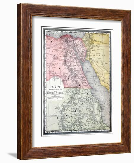 Old Map Of Egypt-Tektite-Framed Art Print