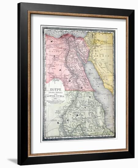 Old Map Of Egypt-Tektite-Framed Art Print