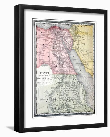 Old Map Of Egypt-Tektite-Framed Art Print