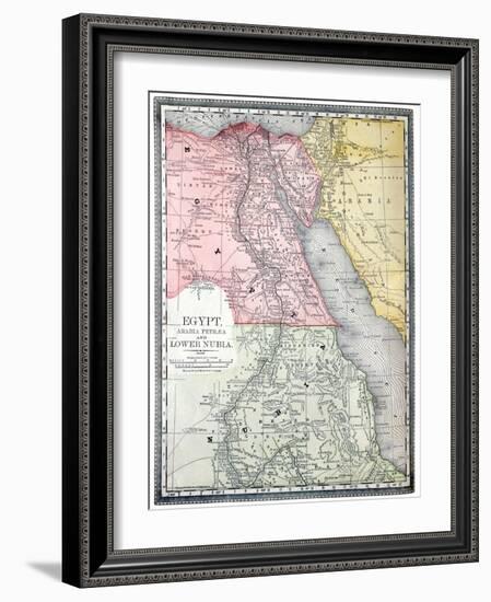 Old Map Of Egypt-Tektite-Framed Art Print