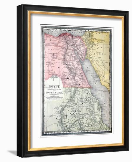 Old Map Of Egypt-Tektite-Framed Art Print