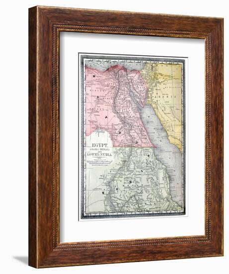 Old Map Of Egypt-Tektite-Framed Premium Giclee Print