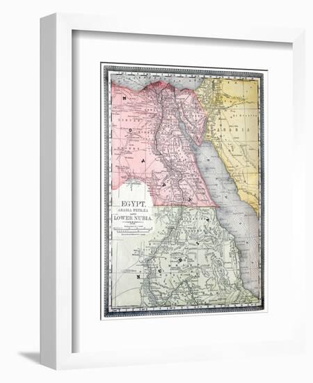 Old Map Of Egypt-Tektite-Framed Premium Giclee Print