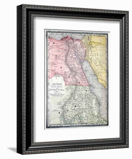 Old Map Of Egypt-Tektite-Framed Premium Giclee Print