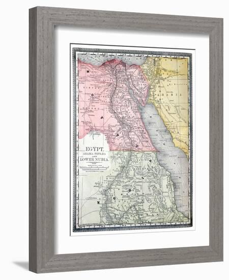 Old Map Of Egypt-Tektite-Framed Art Print