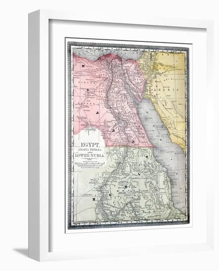 Old Map Of Egypt-Tektite-Framed Art Print