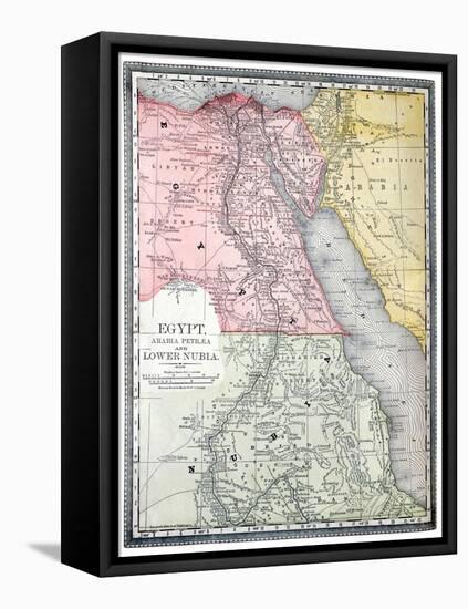 Old Map Of Egypt-Tektite-Framed Stretched Canvas