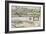 Old Map Of Elbe River And Hamburg Port From The Atlas Appendix-marzolino-Framed Art Print