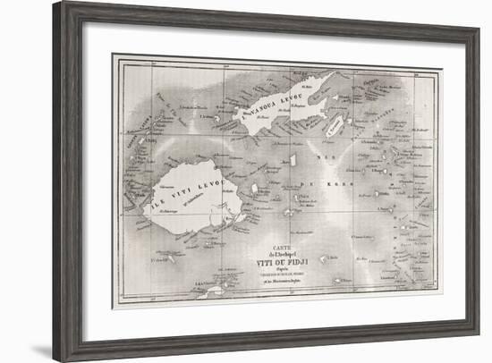 Old Map Of Fiji Islands-marzolino-Framed Art Print