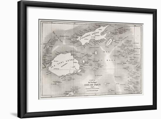 Old Map Of Fiji Islands-marzolino-Framed Art Print