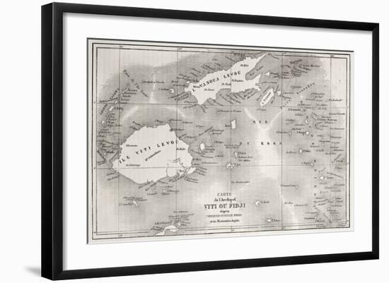 Old Map Of Fiji Islands-marzolino-Framed Art Print