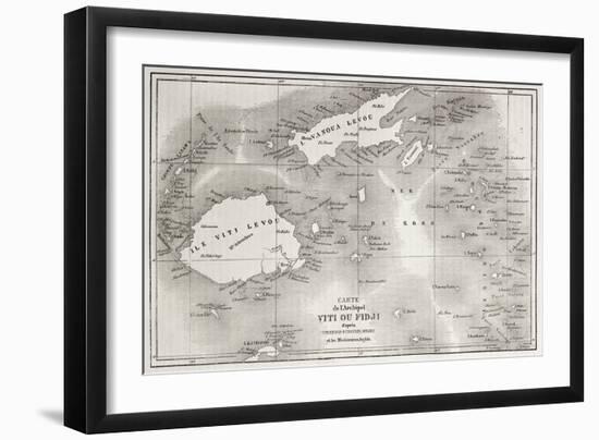 Old Map Of Fiji Islands-marzolino-Framed Art Print