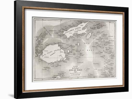 Old Map Of Fiji Islands-marzolino-Framed Art Print