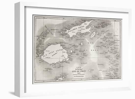 Old Map Of Fiji Islands-marzolino-Framed Art Print