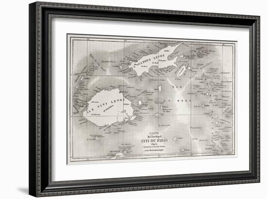 Old Map Of Fiji Islands-marzolino-Framed Art Print